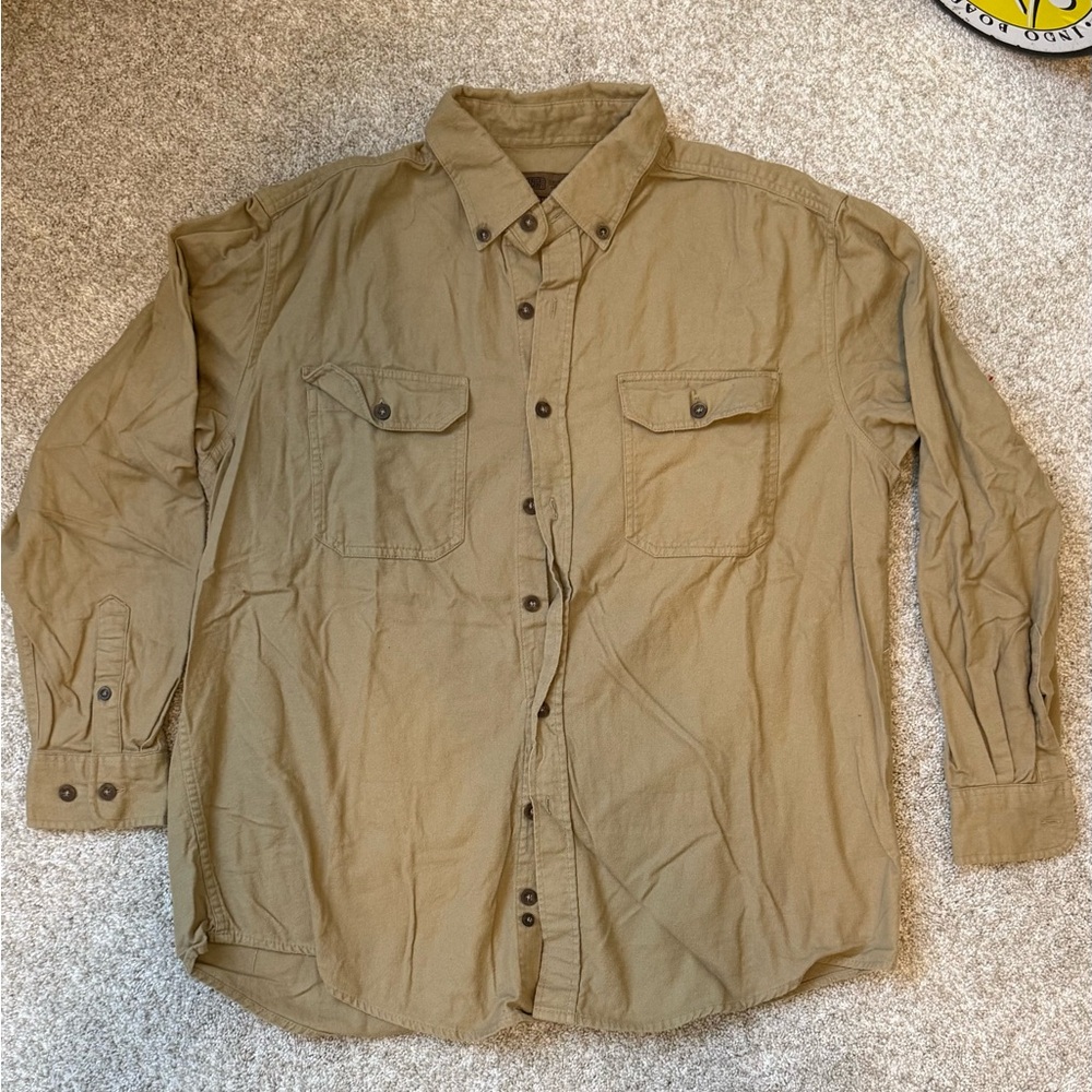 Faded Glory Men's Flannel Cotton Shirt in Olive, L